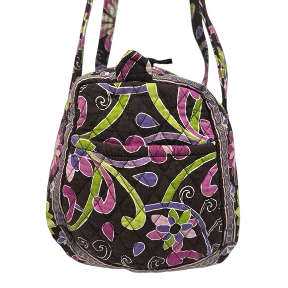 Vera Bradley Purple Punch Retired Brown Pink Green Travel Shoulder Duffle Bag - Picture 9 of 13
